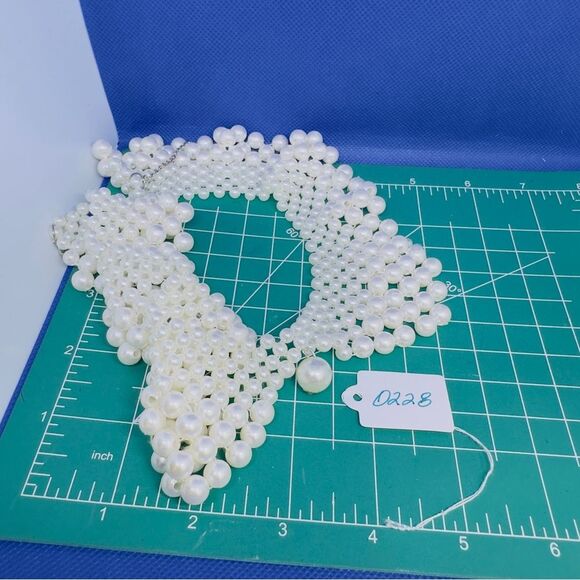 Detachable Blouse Fake Collar Faux Pearl Beaded necklace New 0228 - Picture 8 of 8
